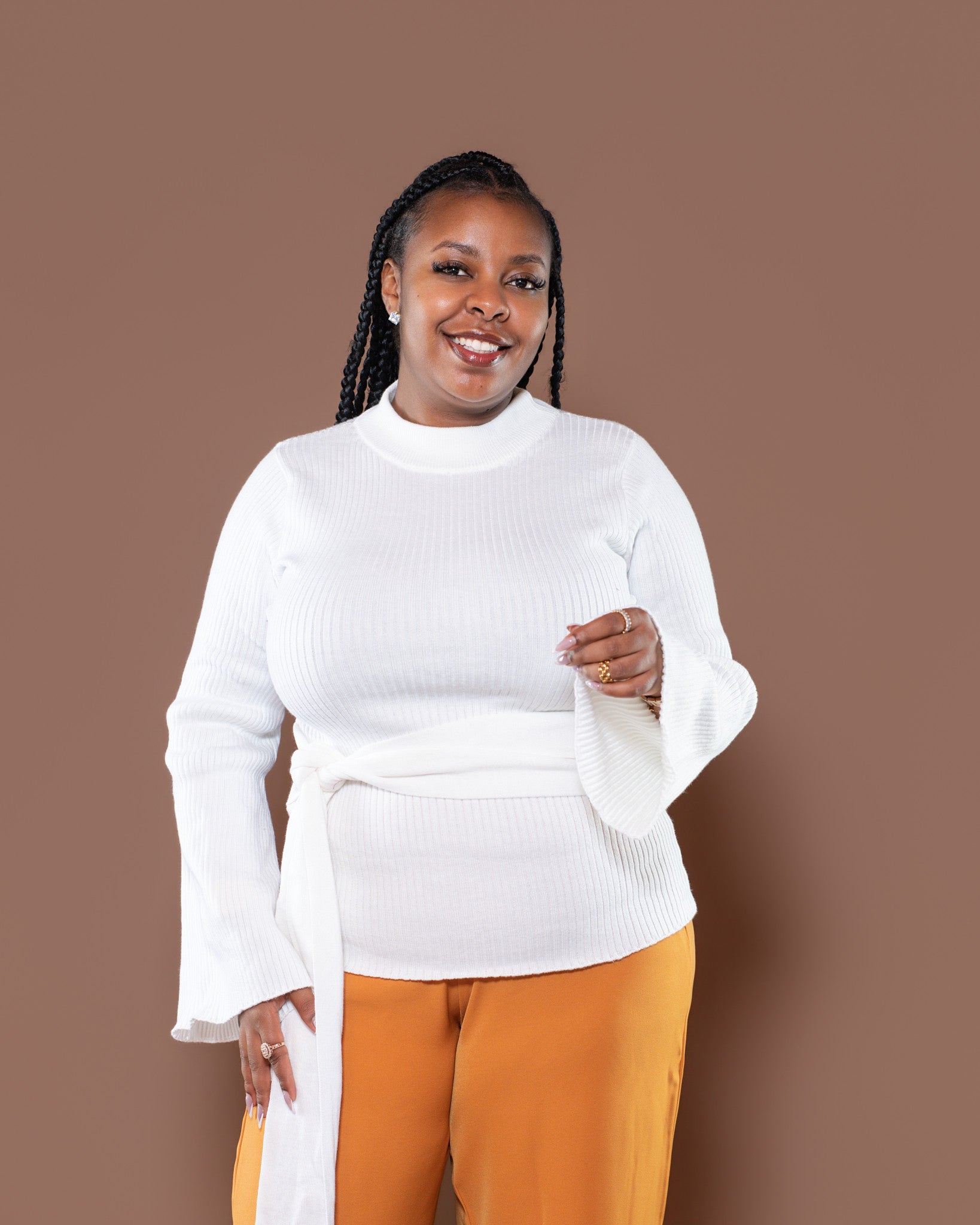 Aura Knit Top in White